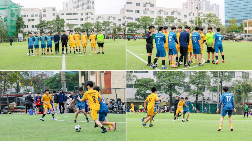 Trận đấu giữa THCS FPT và THCS Nghĩa Tân