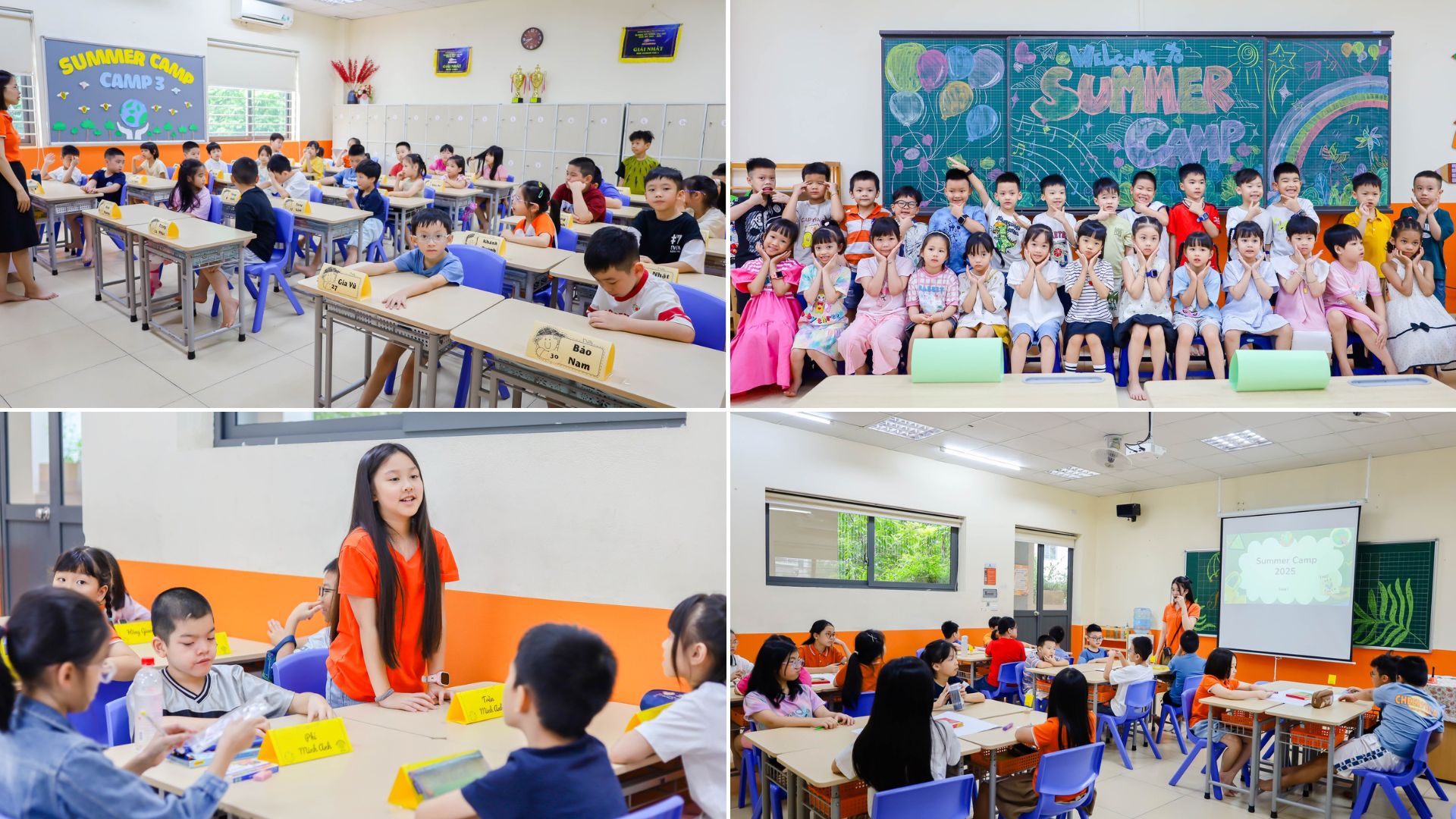 Các bạn nhỏ vui vẻ trò chuyện, giới thiệu bản thân và làm quen với bạn bè mới trong ngày đầu gặp gỡ.