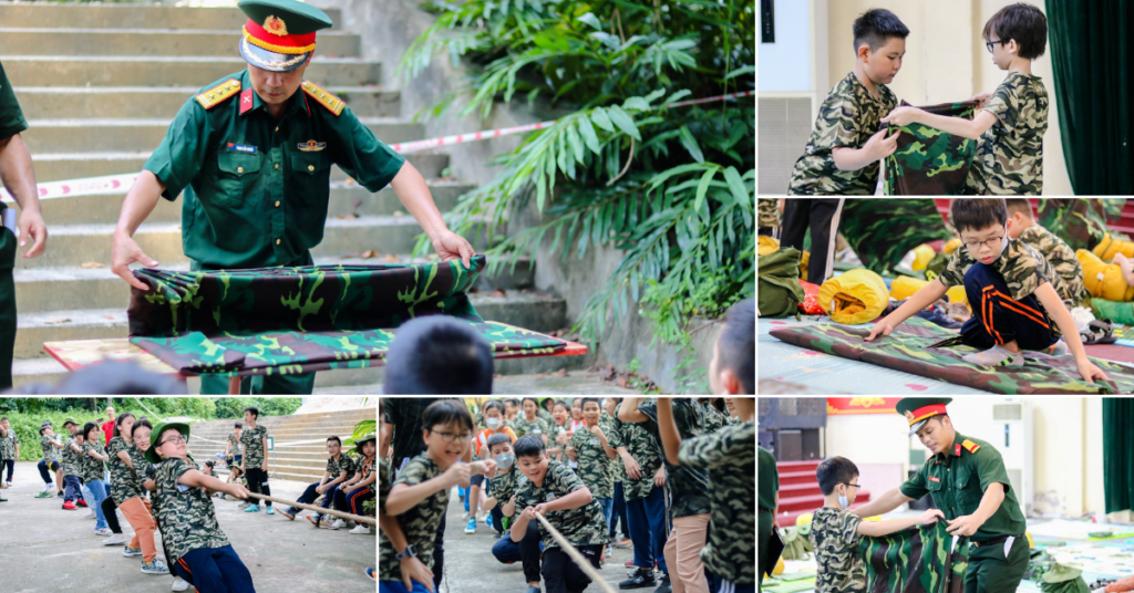 FPTers thực hành cách sắp đặt nội vụ chuẩn quân đội và tham gia thi đấu kéo co