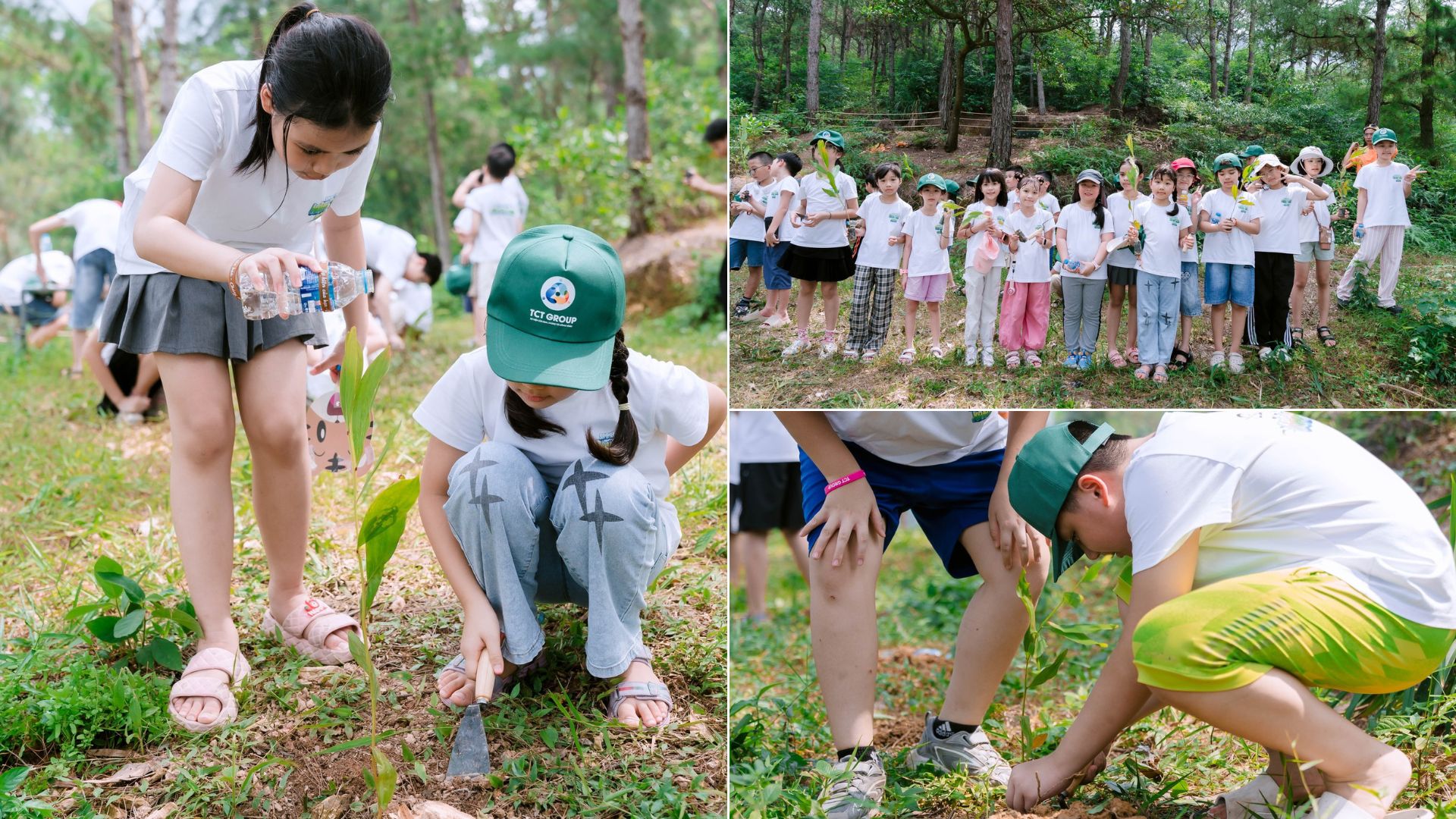Hành trình “Khám phá hạt giống rừng xanh” của các chiến binh nhí Summer Camp 4 Khoảnh khắc lặng thầm nhưng xúc động: Tự tay trồng cây và thì thầm lời nhắn nhủ.