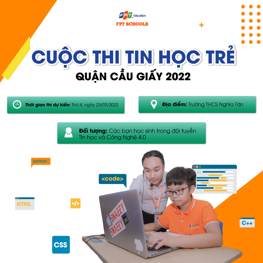 Hội thi Tin học trẻ quận Cầu Giấy lần thứ XXI - Năm 2022