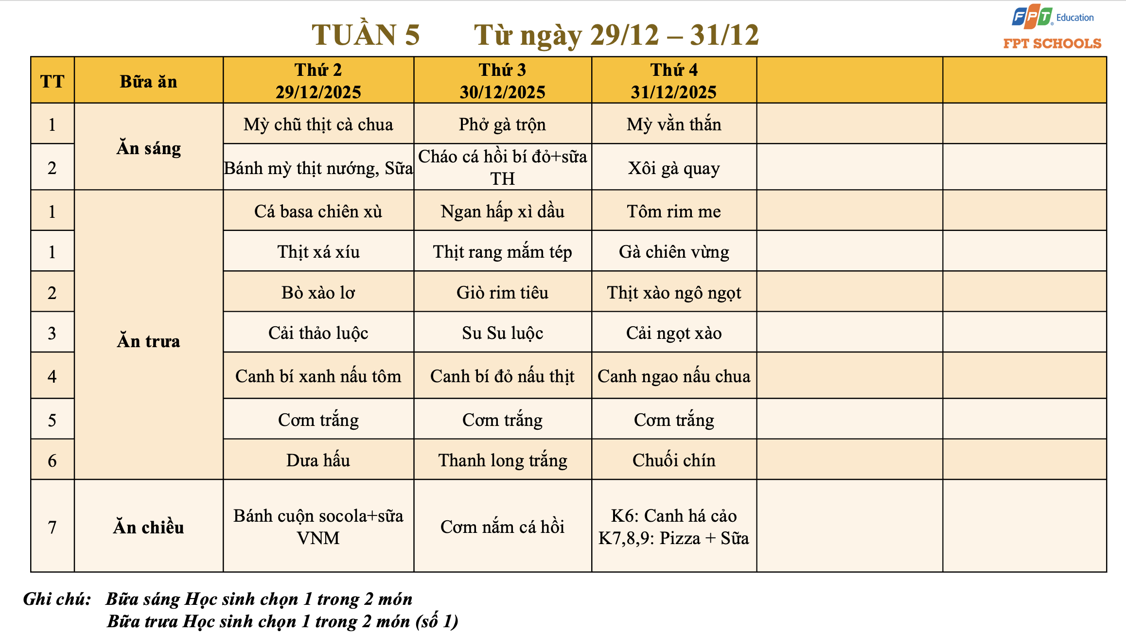 Thực đơn tháng 12.2025 khối THCS 5 Anh man hinh 2025 12 01 luc 09.19.01