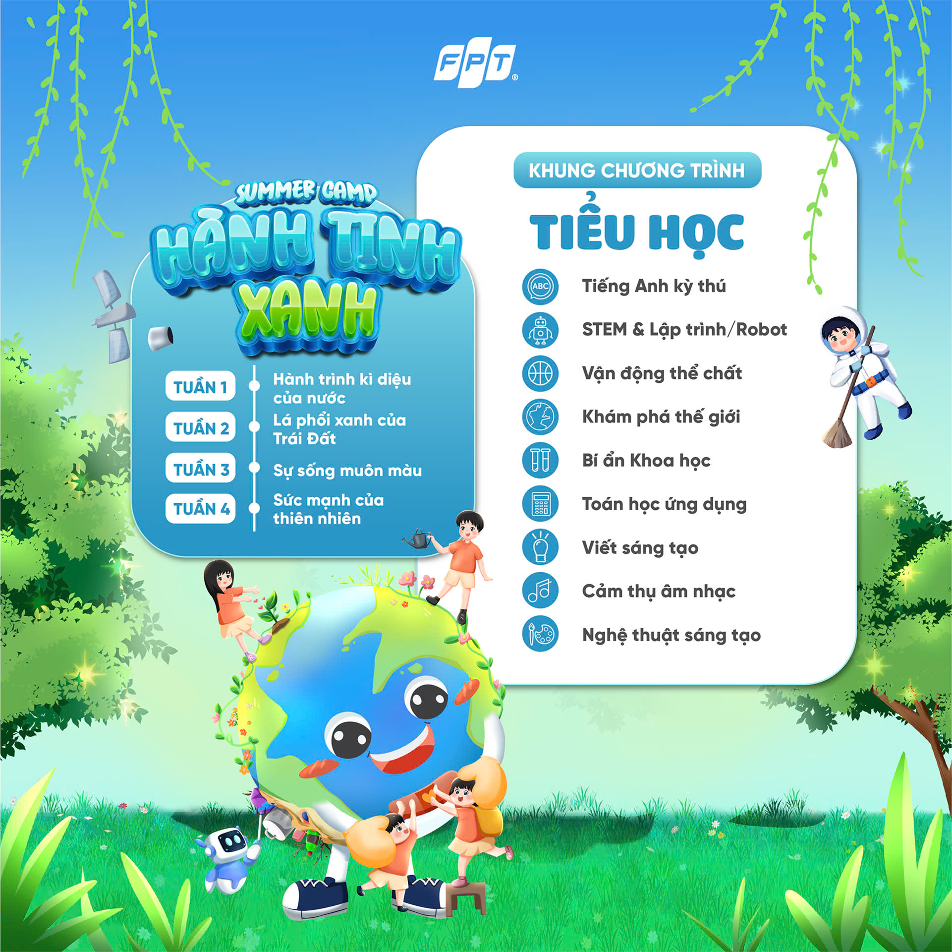Summer Camp 2025 mở đăng ký với chủ đề 'Hành Tinh Xanh' 2 Chương trình Summer Camp 2025 khối Tiểu học