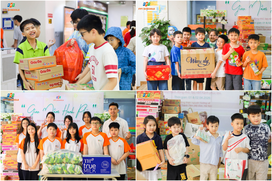 Gần 130 triệu đồng được học sinh nhà FPT School Cầu Giấy gây quỹ, cùng lan tỏa yêu thương đến Mái ấm Thánh Tâm 5 FPT School Cau Giay Gieo mam hanh phuc 5