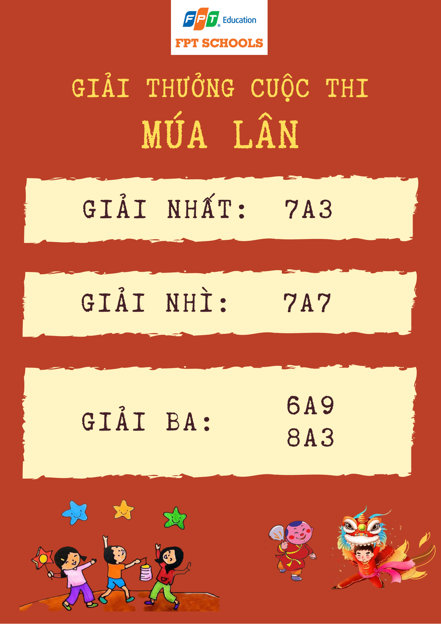 Giải thưởng cuộc thi múa Lân