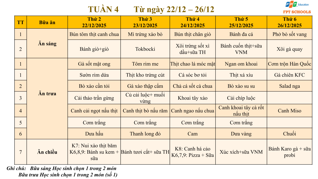 Thang 12 Menu THCS