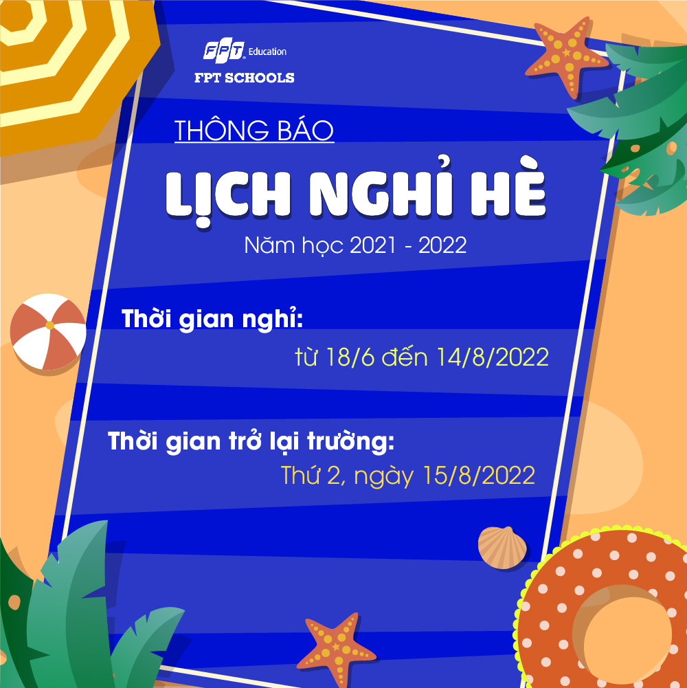 Thông báo lịch nghỉ hè năm học 2021-2022