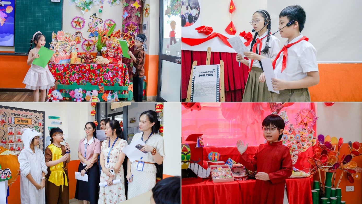 Học sinh tự tin thuyết trình ý nghĩa “ngõ trăng” trước Ban giám khảo.